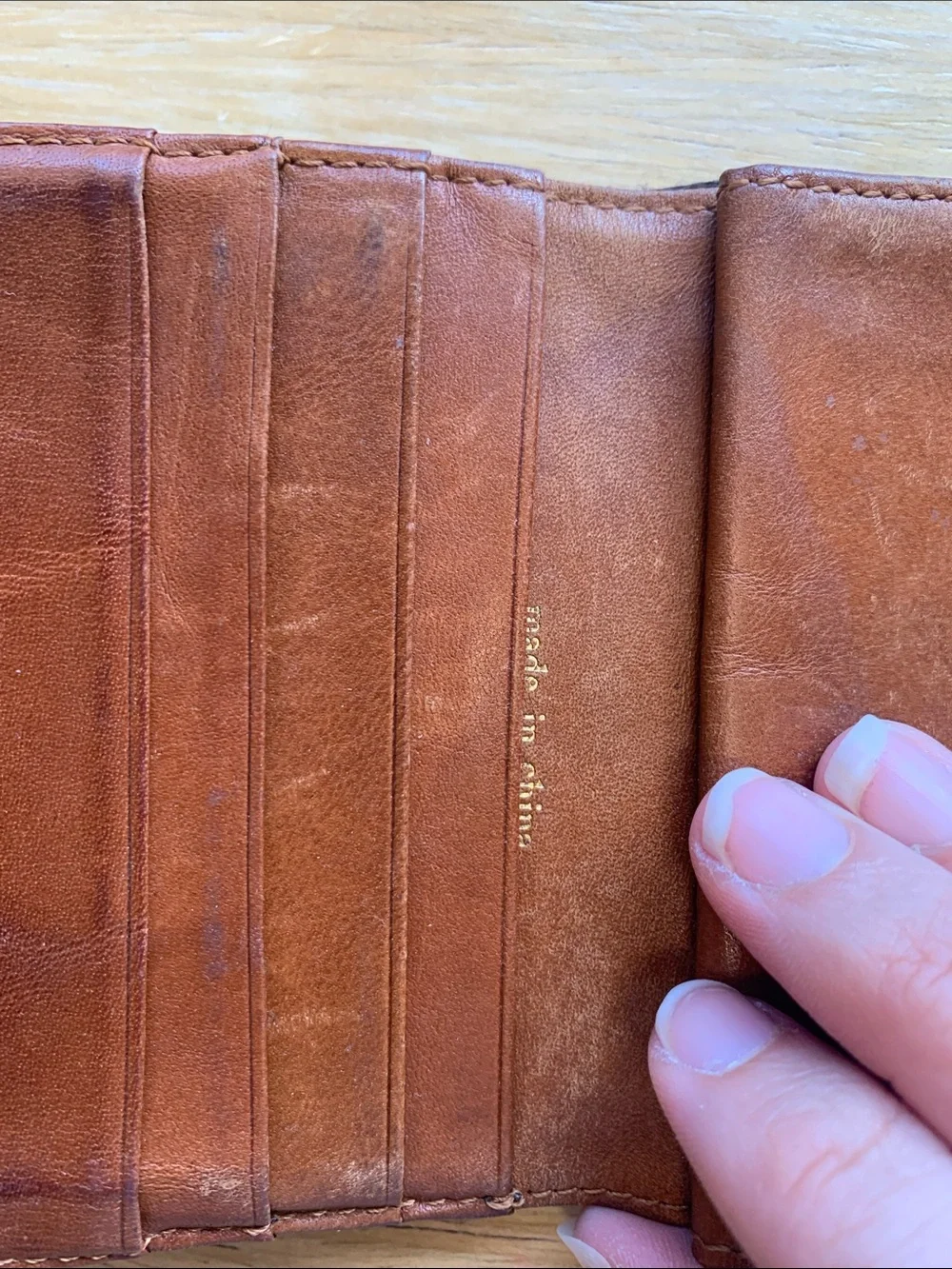 Rare Vintage Kate Spade Brown Canvas Geometric Wallet w Leather Snap Tap AS IS